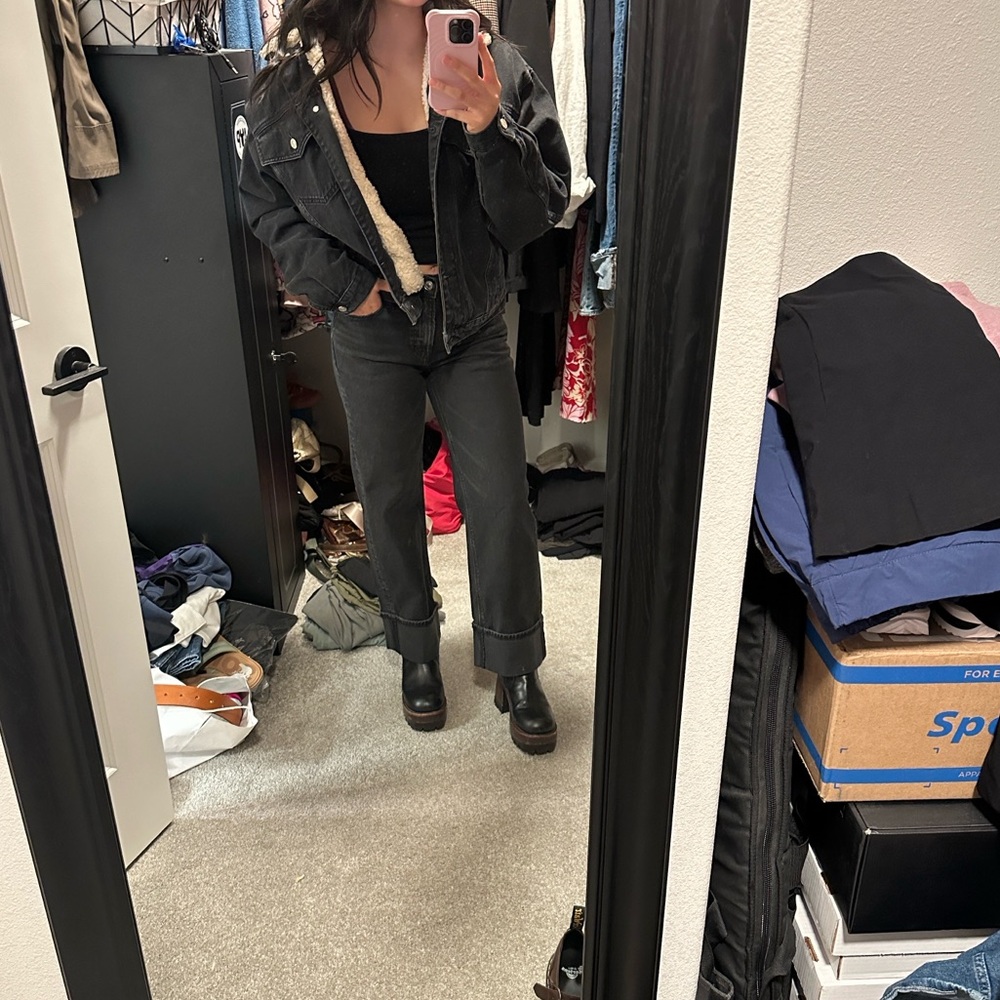 top shop black moto jacket